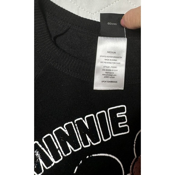 Disney Minnie Mouse Graphic Black Crewneck Sweatshirt Pullover Girls'‎ Medium - Picture 5 of 11